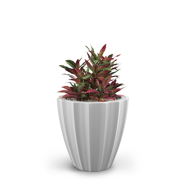 Sedona 18in Round Planter - White